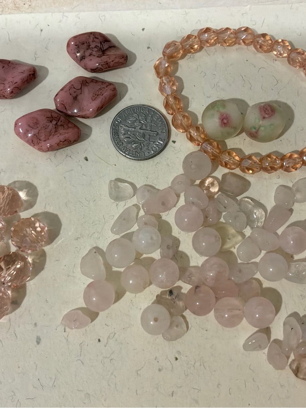 Rose quartz bead lot